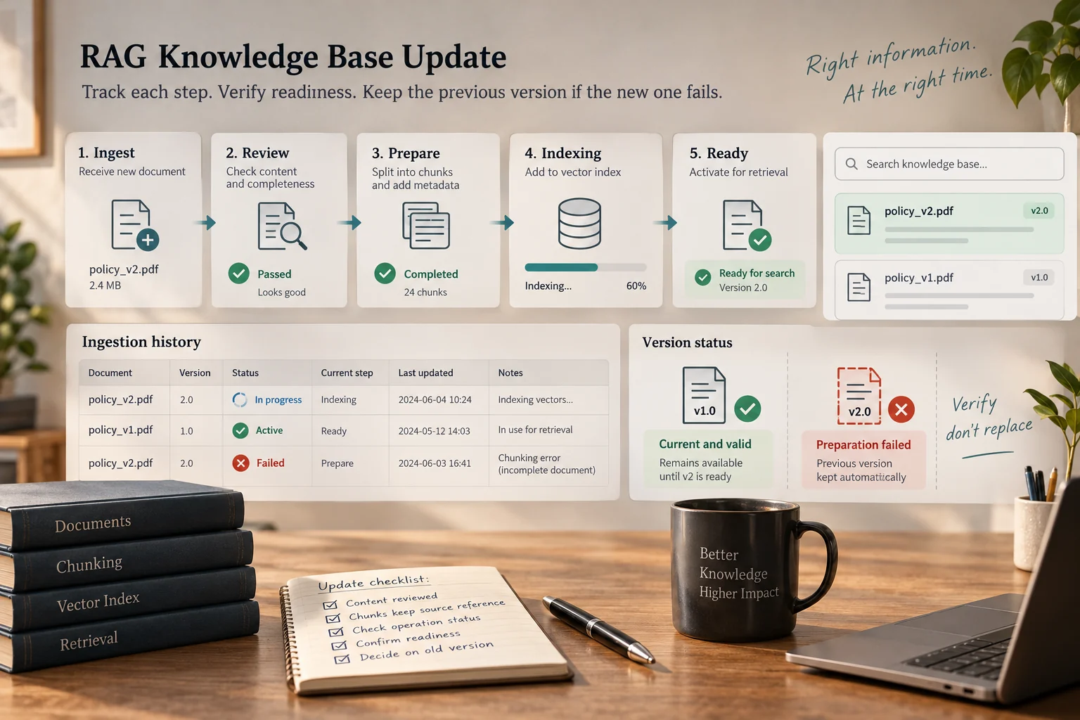 مراحل دریافت نسخهٔ تازه تا آماده شدن برای بازیابی